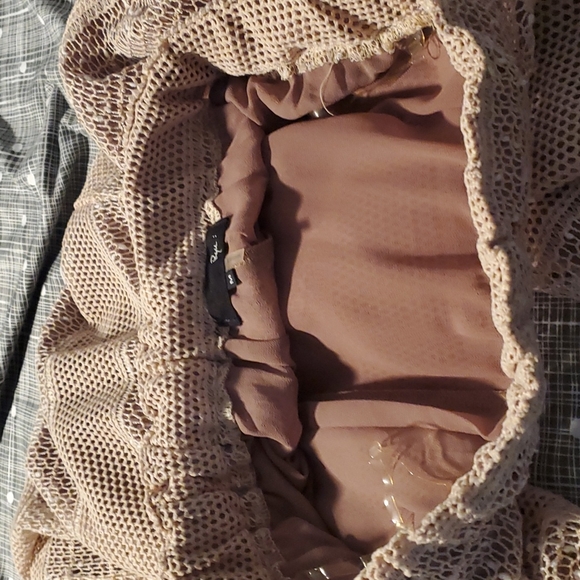 Rye wide leg sparkly pants with sheer outer lining and brown inner lining - Picture 14 of 14